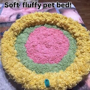 Cozy Yellow, Green, and Pink Pet Bed